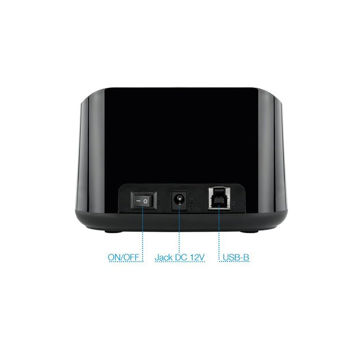 TooQ TQDS-802B Docking Station USB 3.0 para Discos Duros HDD/SSD 2.5" y 3.5" hasta 8TB con Clonación